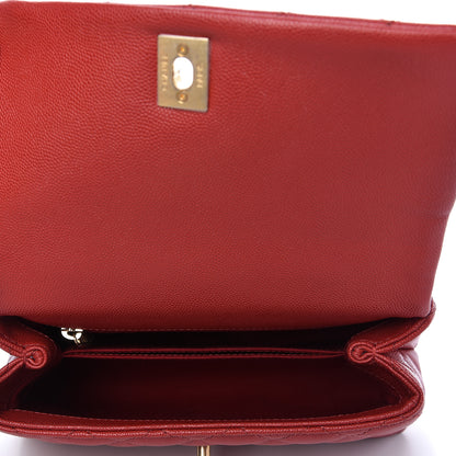 Chanel Caviar Lizard Embossed Quilted Mini Coco Handle Flap Red 5 of 10