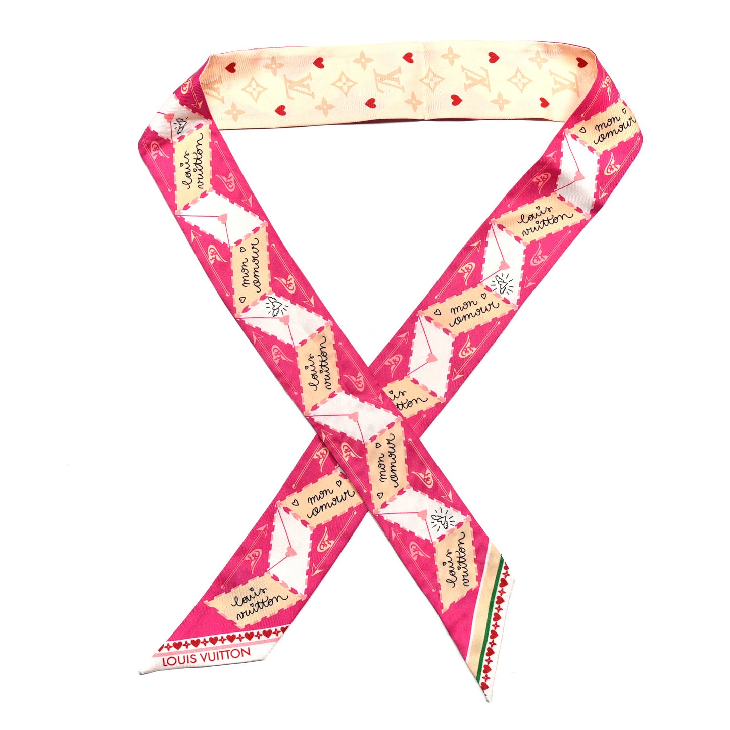 Silk Monogram LV Love Letters BB Bandeau Pink