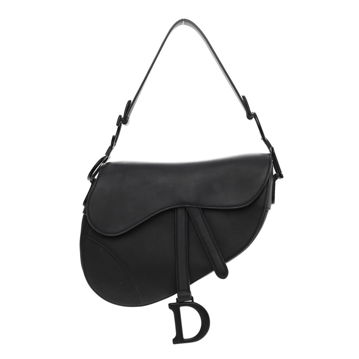 Ultra Matte Calfskin Saddle Bag Black