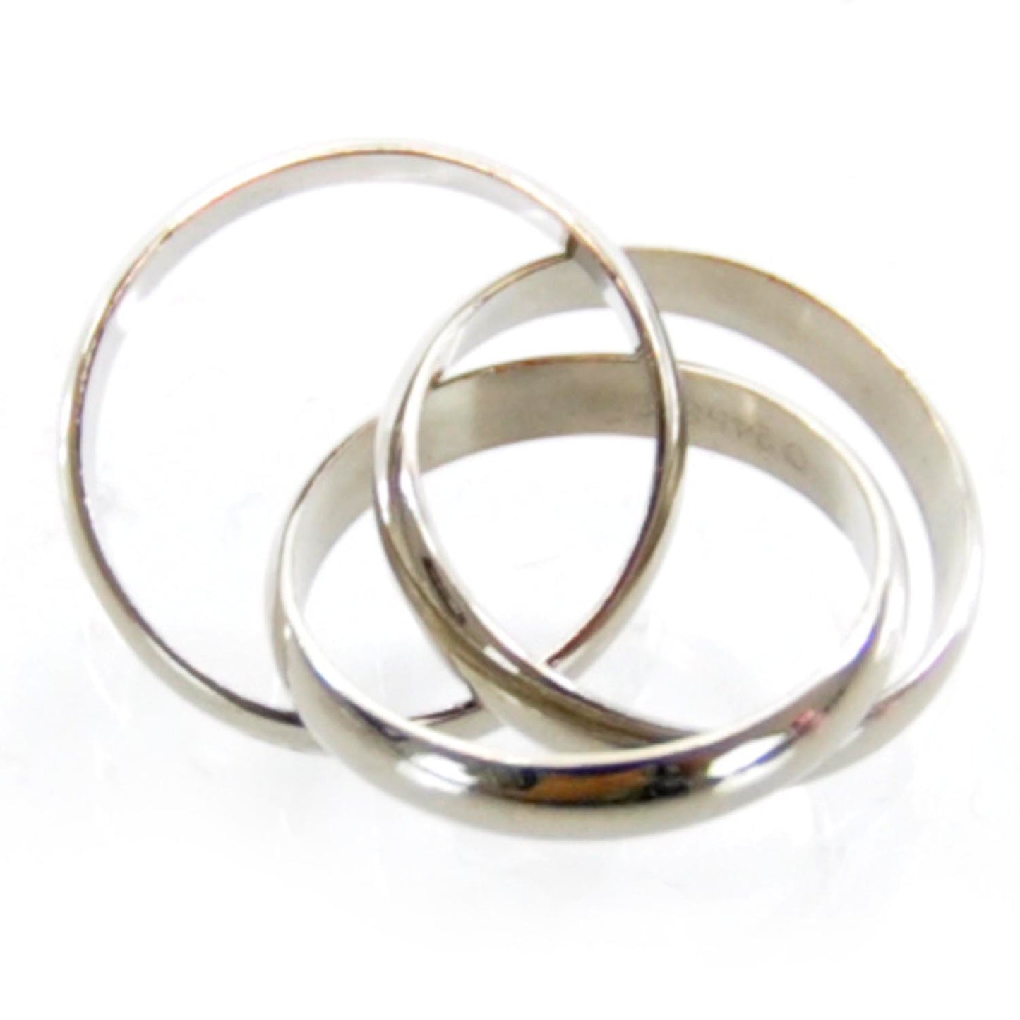 18k White Gold Trinity Rolling Ring 52 6