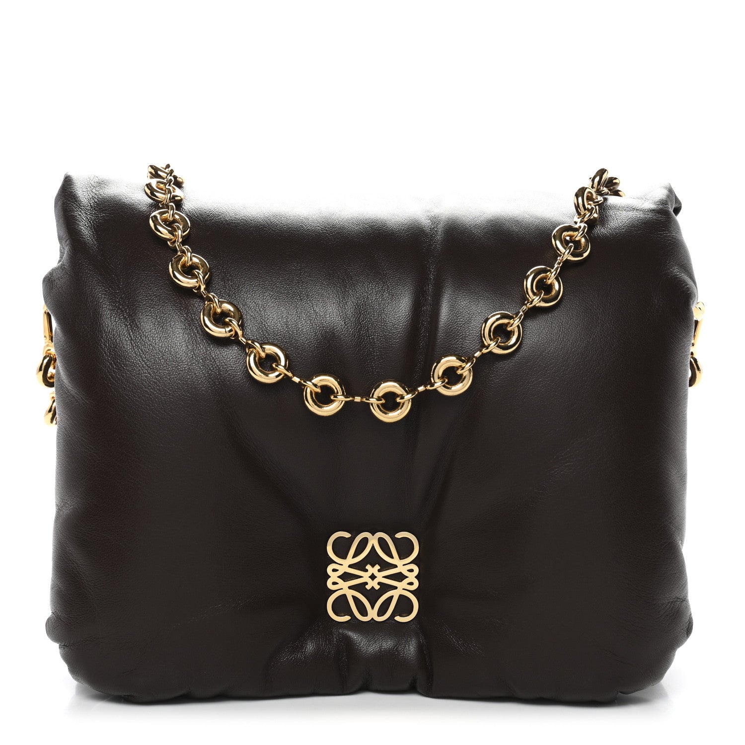 Loewe Lambskin Goya Puffer Bag Dark Chocolate 1 of 9