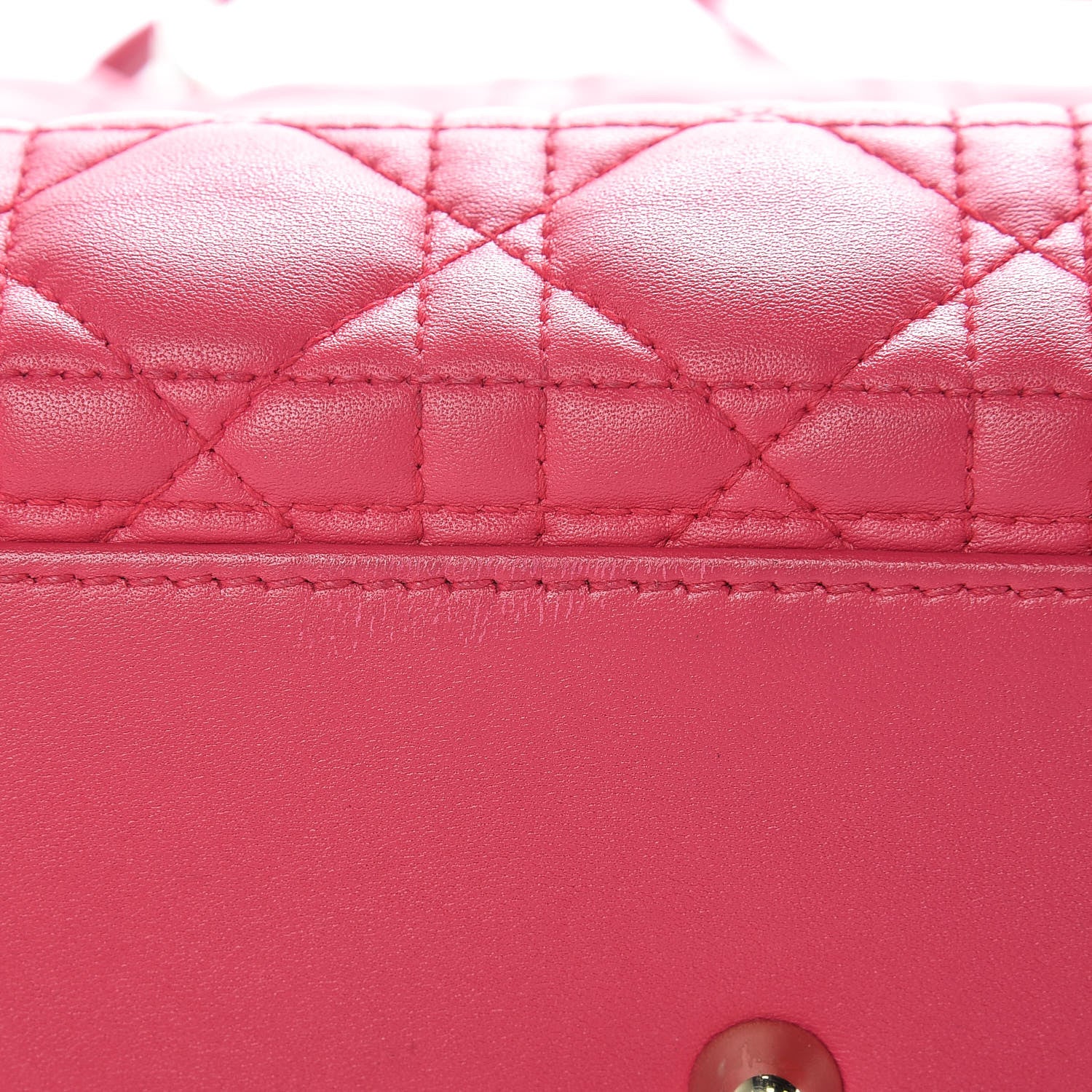 Christian Dior Lambskin Cannage Large Lady Dior Fuchsia 22 of 29