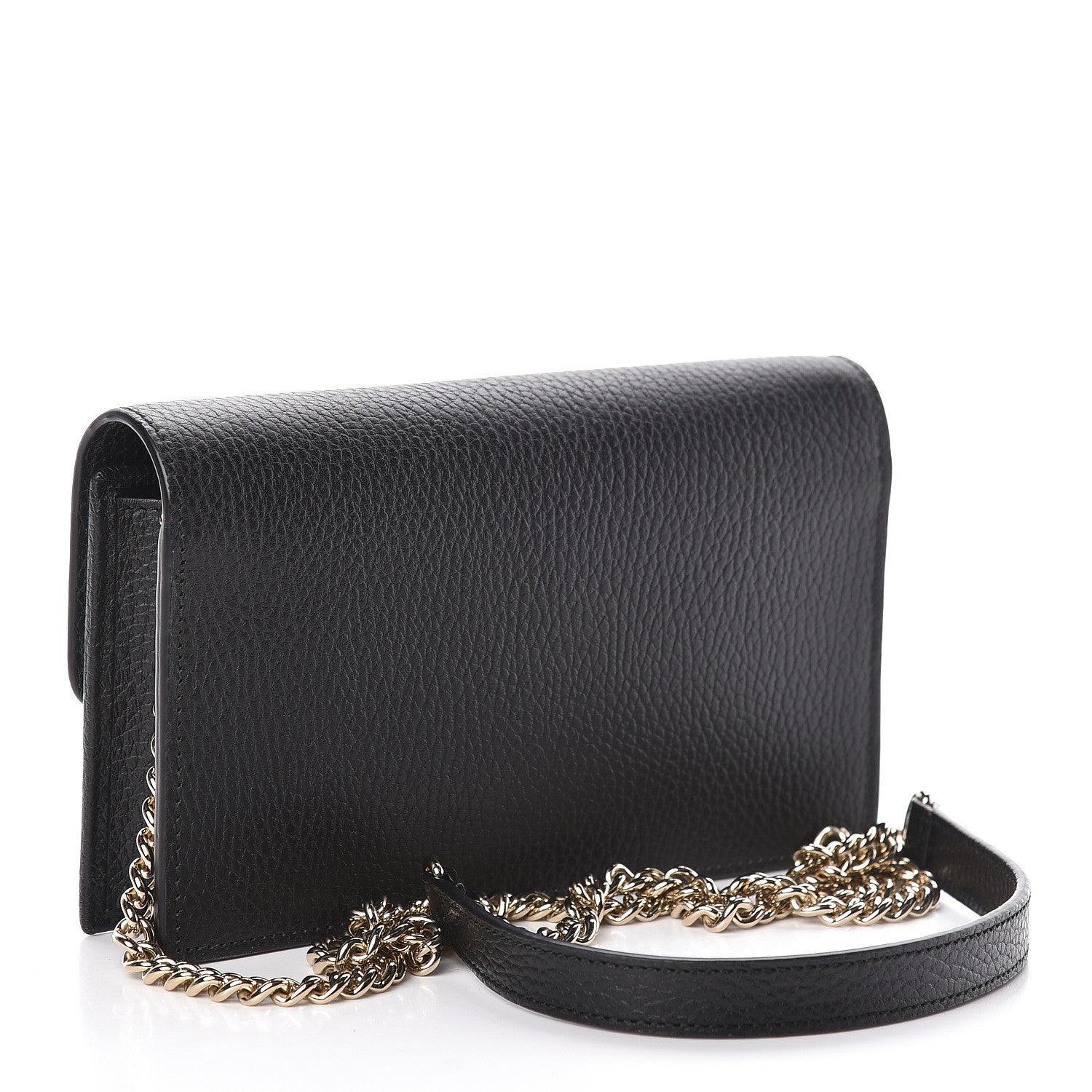 Gucci Dollar Calfskin Interlocking G Chain Wallet Black 3 of 11