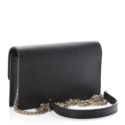 Gucci Dollar Calfskin Interlocking G Chain Wallet Black 3 of 11