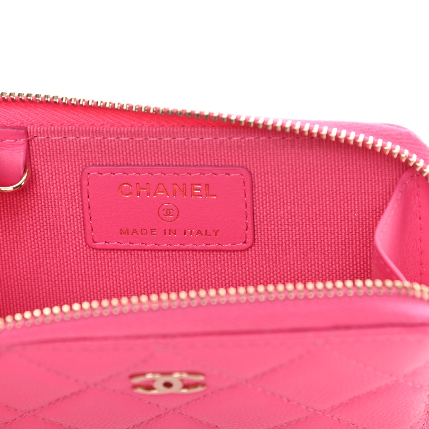 Chanel Caviar Quilted Zipped Key Holder Case Pink 6 of 9