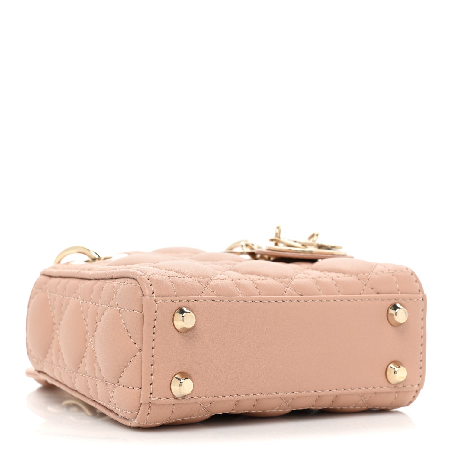 Christian Dior Lambskin Cannage Micro Lady Dior Rose Des Vents 4 of 10