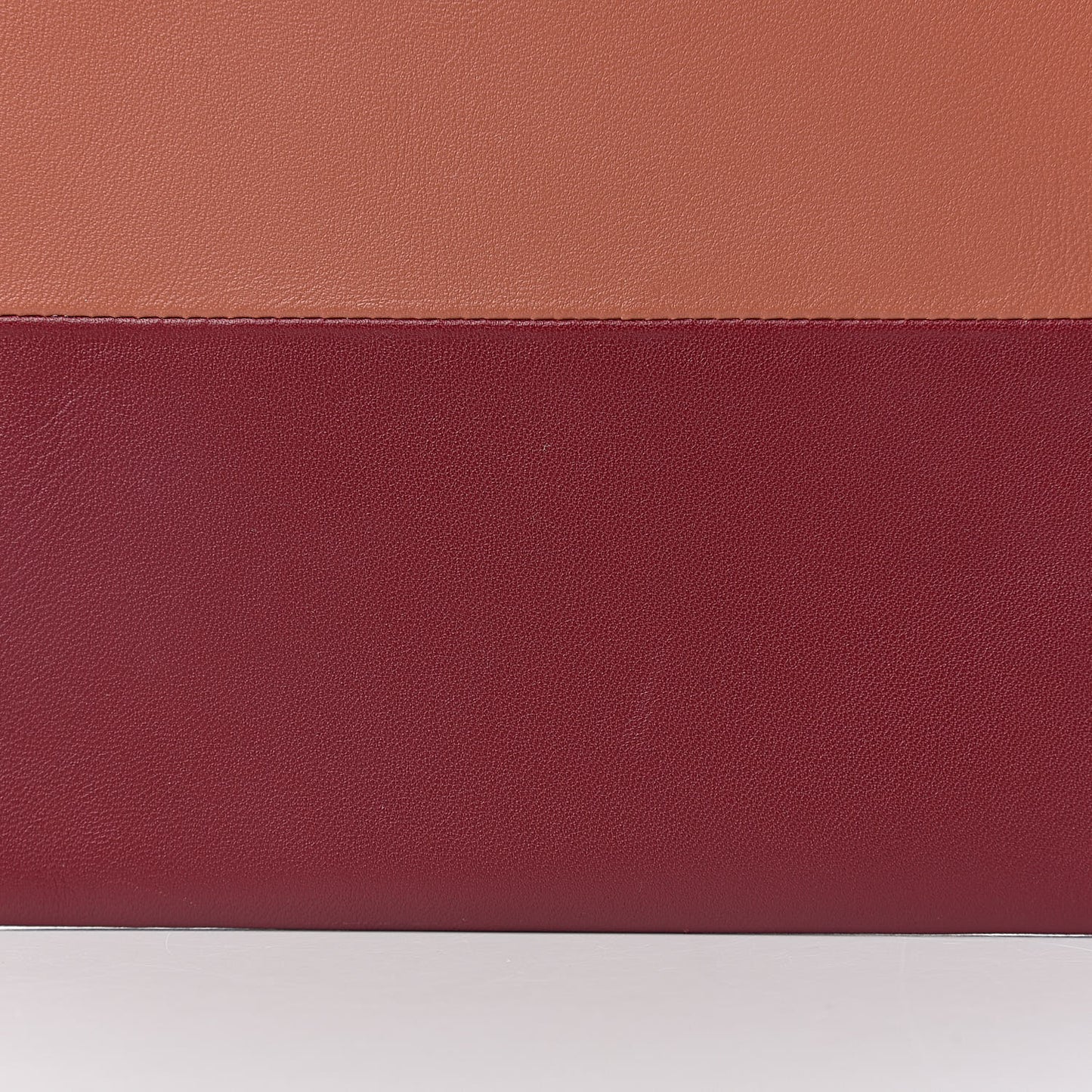 Lambskin Bi-Color Solo Clutch Pouch Terracotta