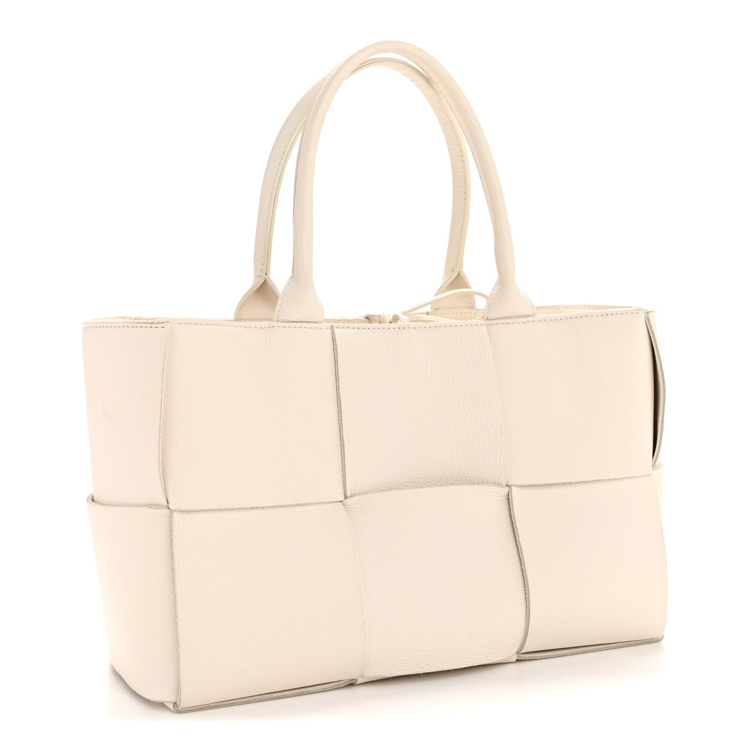 Bottega Veneta Grained Calfskin Maxi Intrecciato Small Arco Tote White 4 of 12