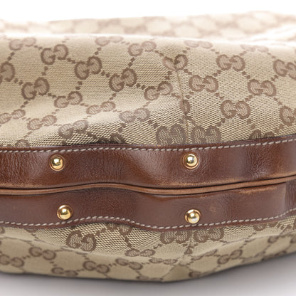 Gucci Monogram Large Biba Studded Hobo Brown 9 of 13