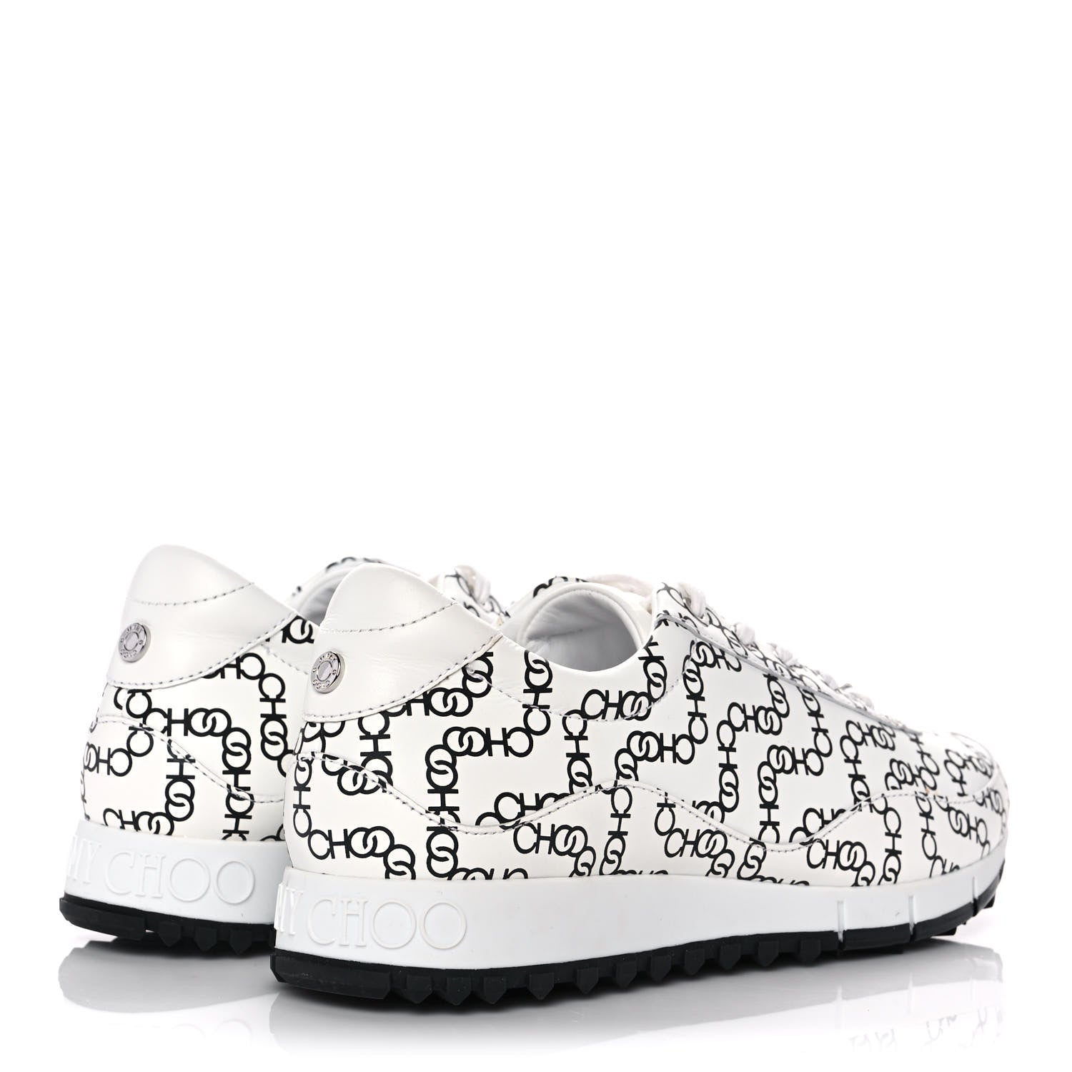 Jimmy Choo Nappa Monza Light Sneakers 38 Black White 4 of 8