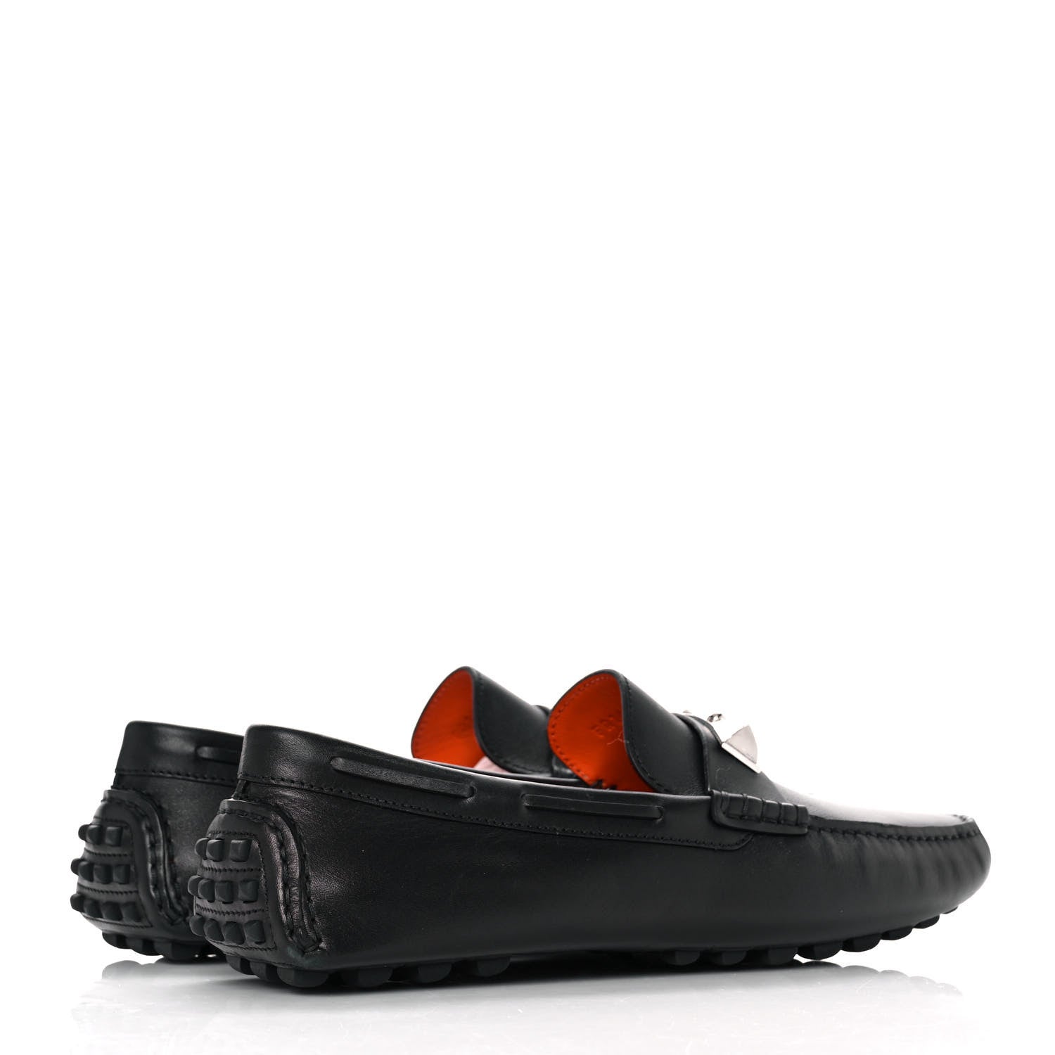 Hermes Supple Calfskin Mens Irving Driving Moccasin Loafers 40 Black 4 of 11