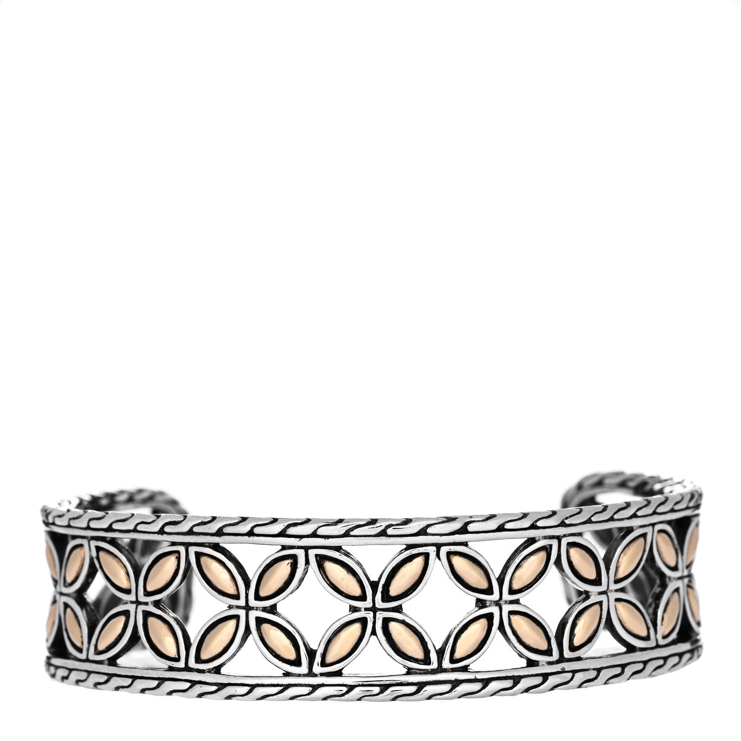 John Hardy Sterling Silver 18K Yellow Gold Kawung Cuff Bracelet 1 of 3