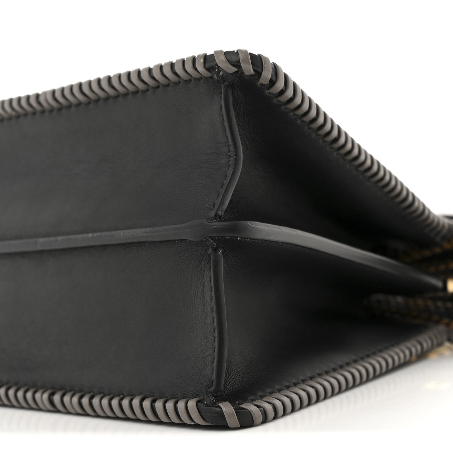 Fendi Vitello Grace Shiny Nappa Helix Woven Small Peekaboo I SEE U Satchel Black Multicolor 10 of 11
