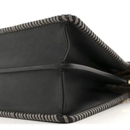 Fendi Vitello Grace Shiny Nappa Helix Woven Small Peekaboo I SEE U Satchel Black Multicolor 10 of 11