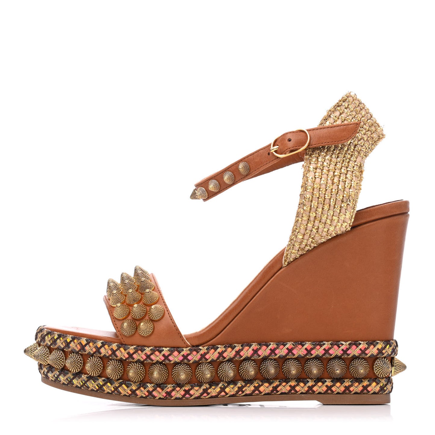 Calfskin Cordorella 110 Wedge Sandals 35 Version Cuoio