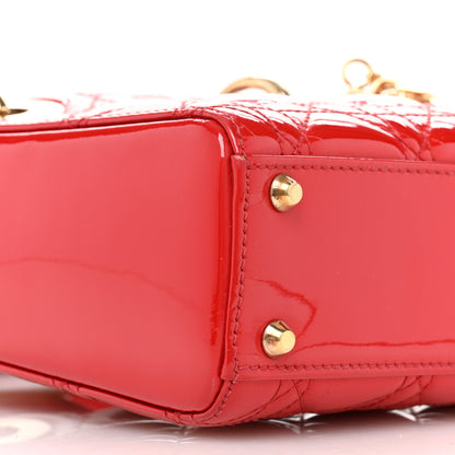 Christian Dior Patent Cannage Mini Lady Dior Red 8 of 10