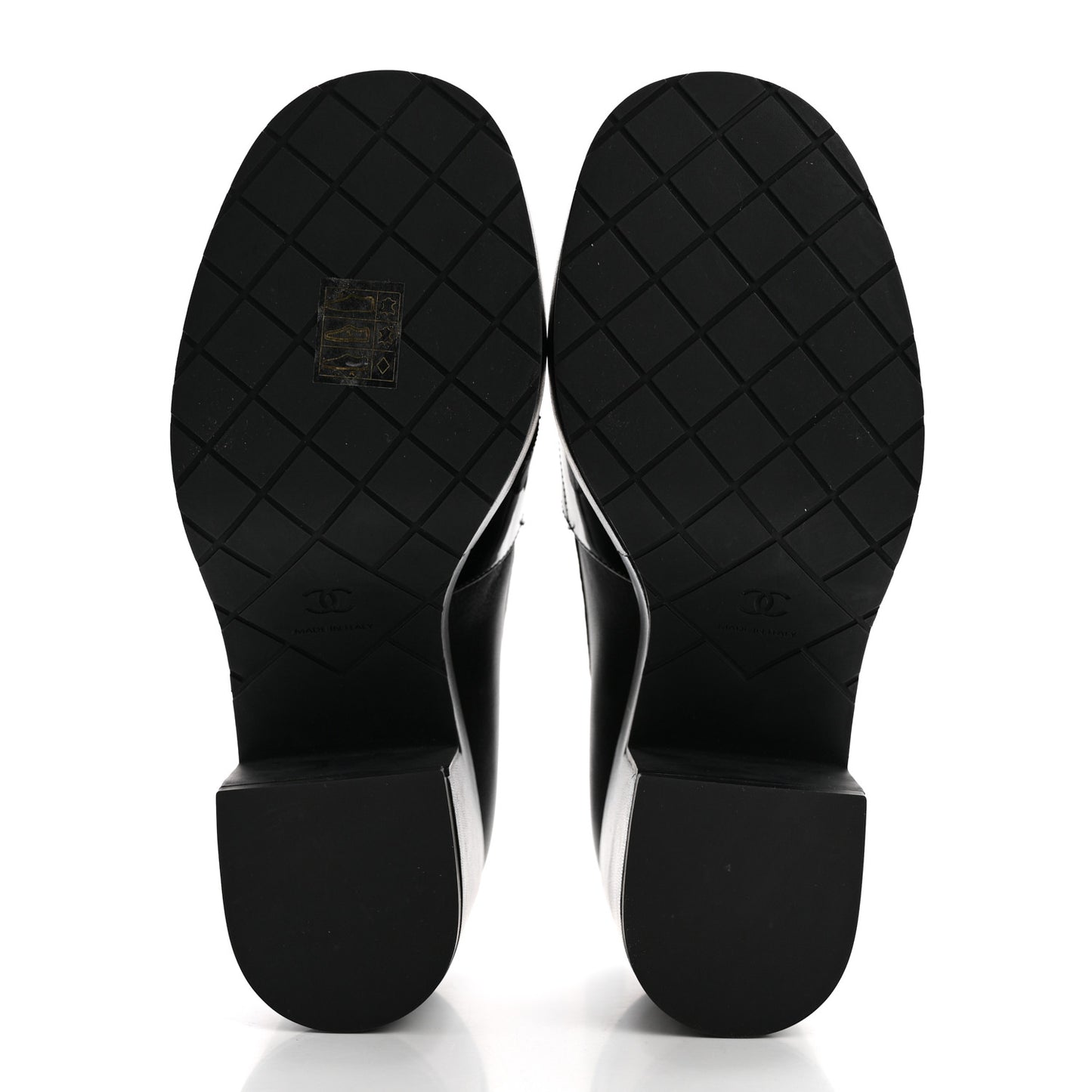 Lambskin Pearl Crystal Quilted CC Loafers 36 Black