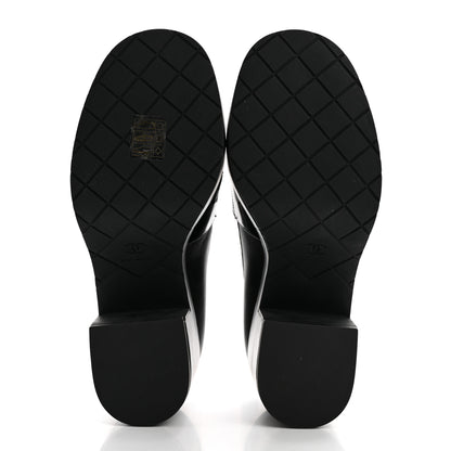 Chanel Lambskin Pearl Crystal Quilted CC Loafers 36 Black 5 of 9