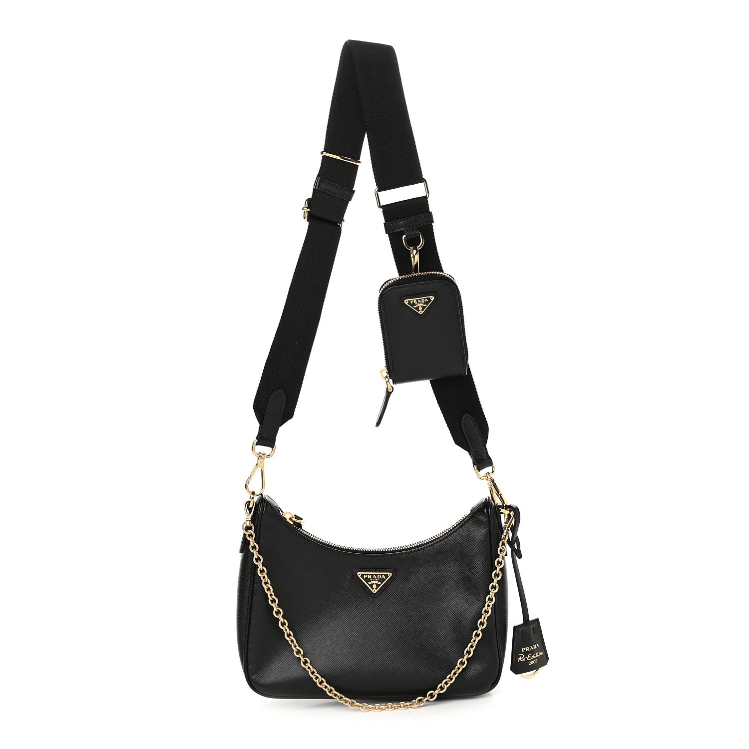 Prada Saffiano Lux Re-Edition 2005 Shoulder Bag Black 1 of 11