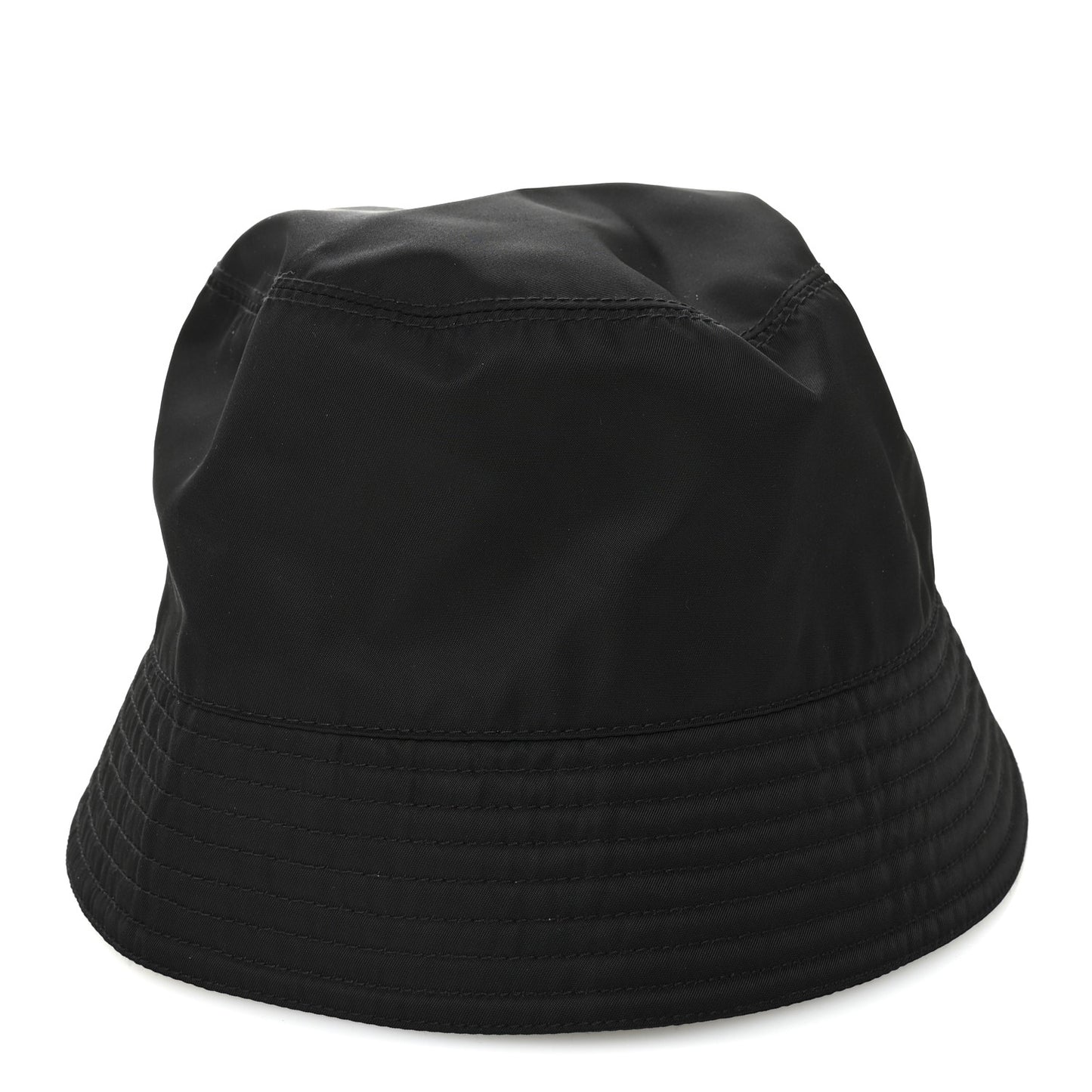 Re-Nylon Metal Triangle Logo Womens Bucket Hat L Black