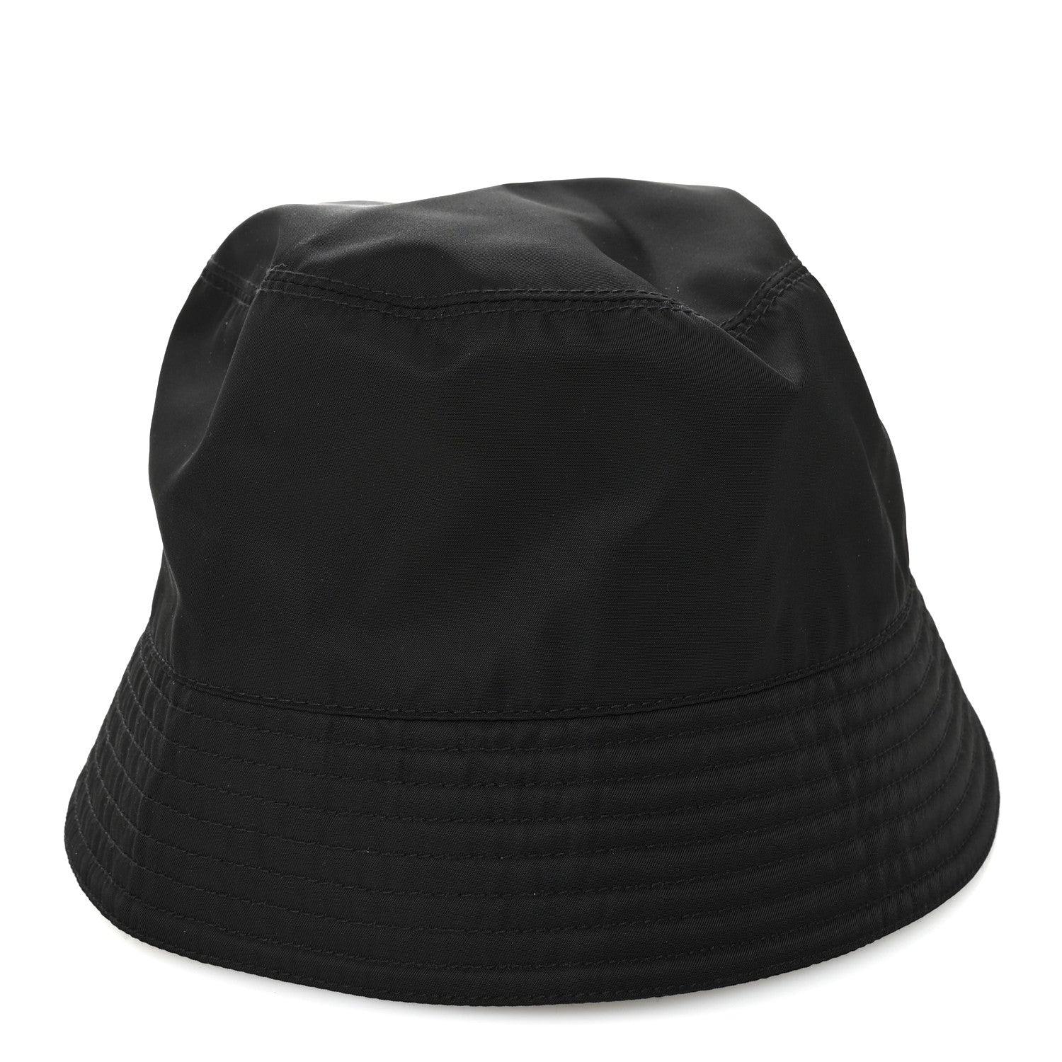 Prada Re-Nylon Metal Triangle Logo Womens Bucket Hat L Black 1 of 7