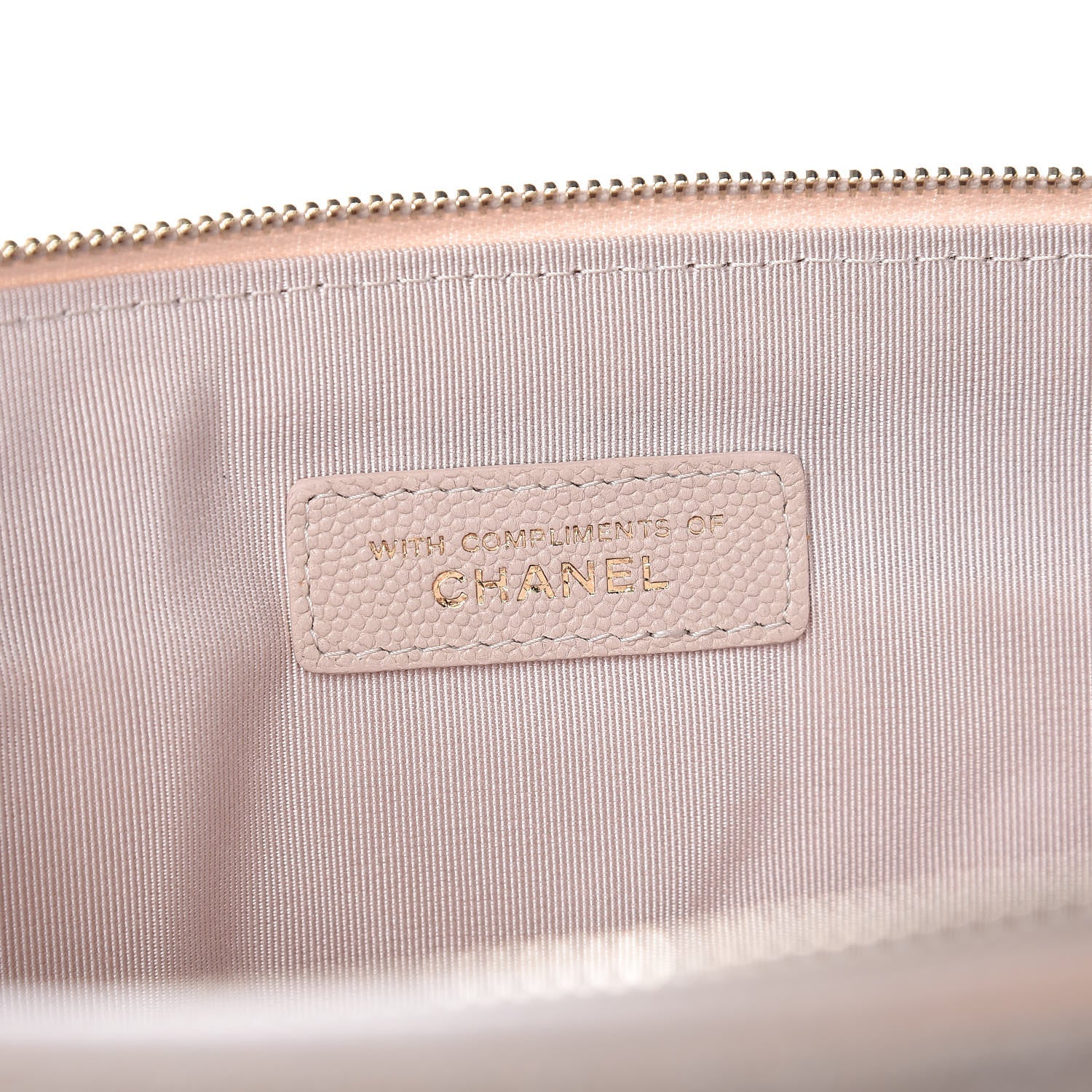 Chanel Caviar Chevron Quilted Large Cosmetic Case Light Pink 7 of 8