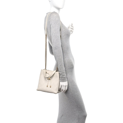 Chanel Grained Calfskin Stitched Small Drawstring Bag White 2 of 16