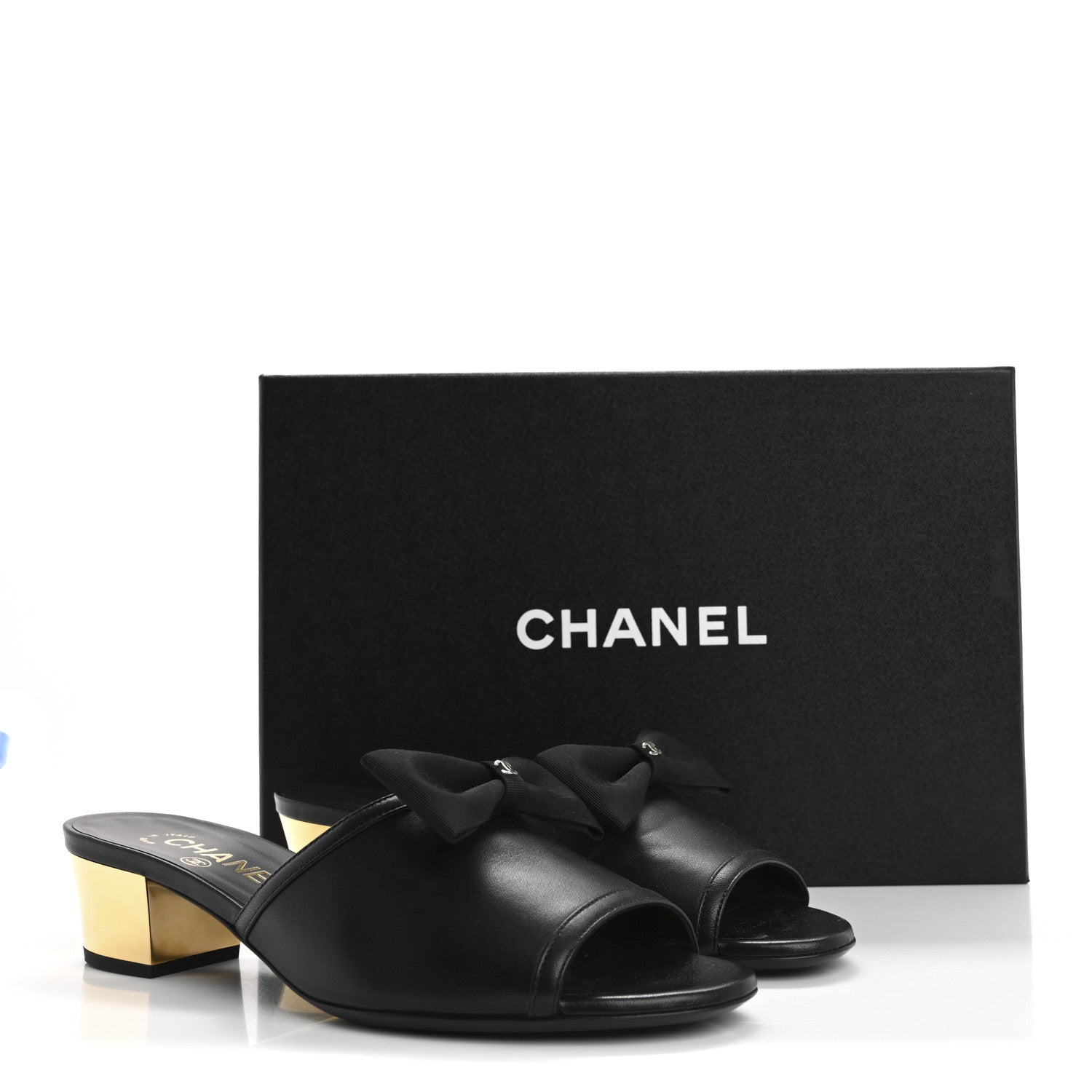 Chanel Lambskin Bow Mules 37 Black 12 of 12