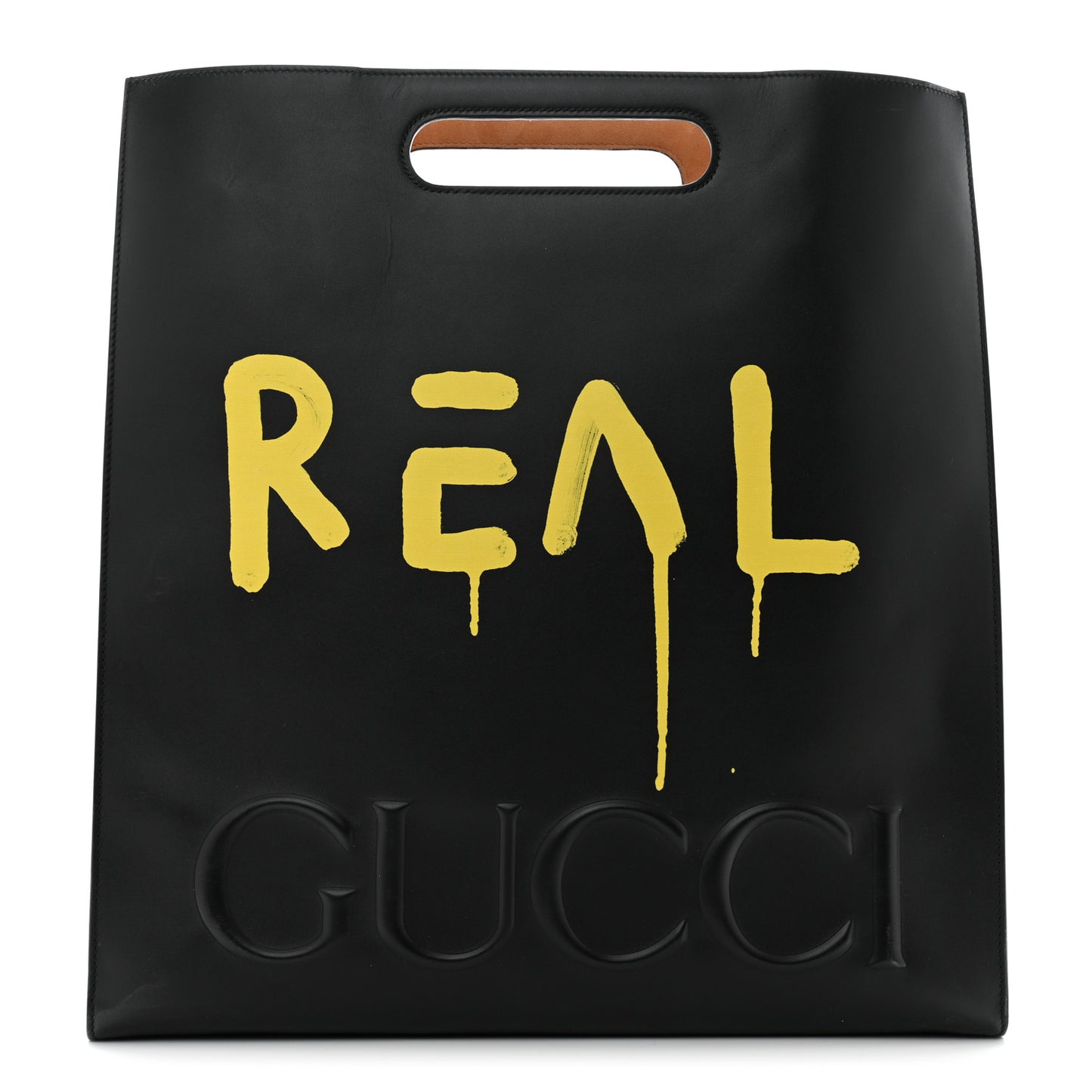 Calfskin GucciGhost Real Large XL Tote Black Yellow
