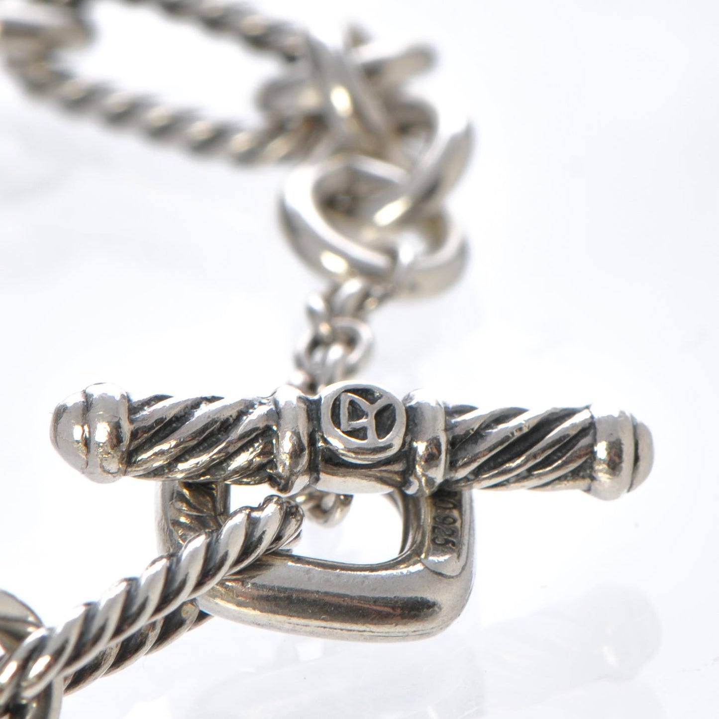 Sterling Silver 18K Yellow Gold Cable Heart Charm Bracelet