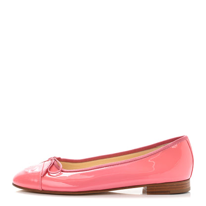 Chanel Patent CC Cap Toe Ballerina Flats 37 Light Pink 1 of 10