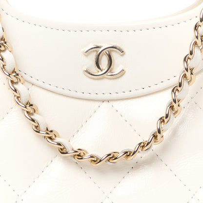 Chanel Shiny Lambskin Quilted Nano 31 Shopping Bag White 8 of 11