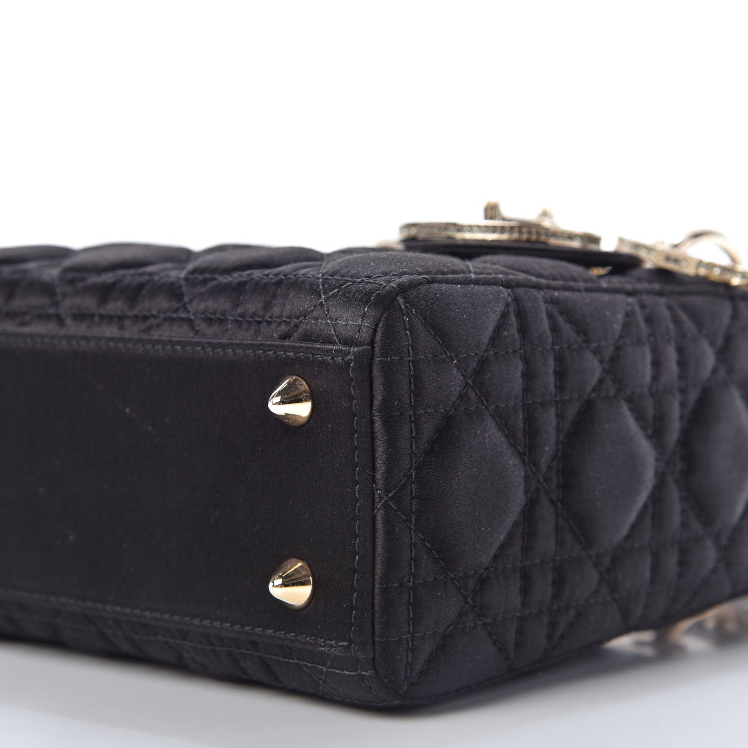 Christian Dior Satin Swarovski Crystal Cannage My ABC Lady Dior Black 7 of 11