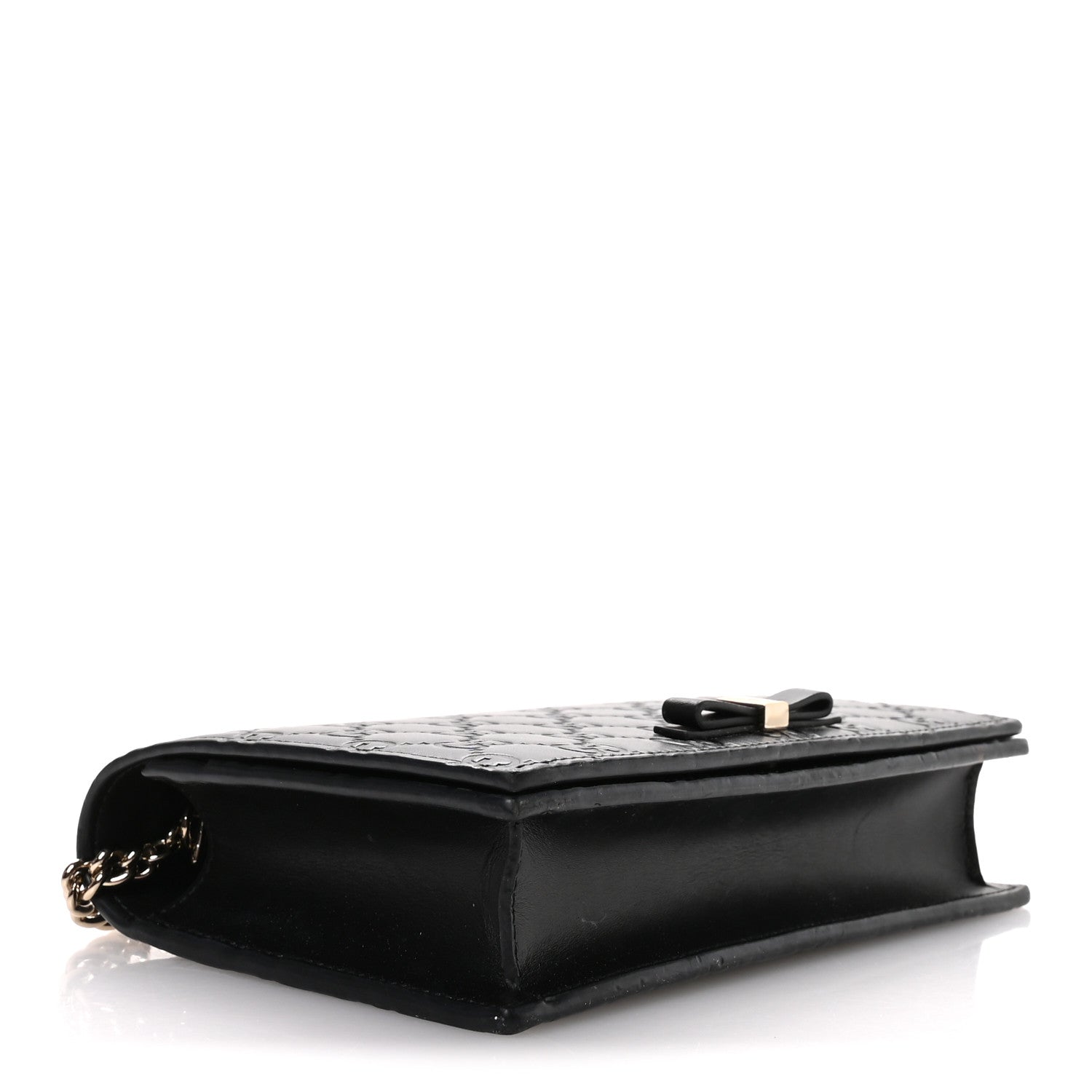 Gucci Guccissima Signature Bowy Chain Wallet Black 4 of 11