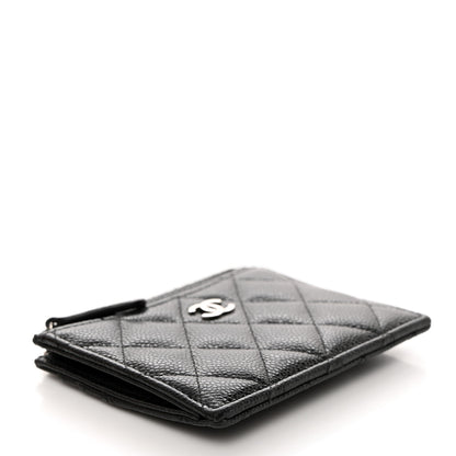 Chanel Caviar Quilted CC Zip Card Holder Black 4 of 7
