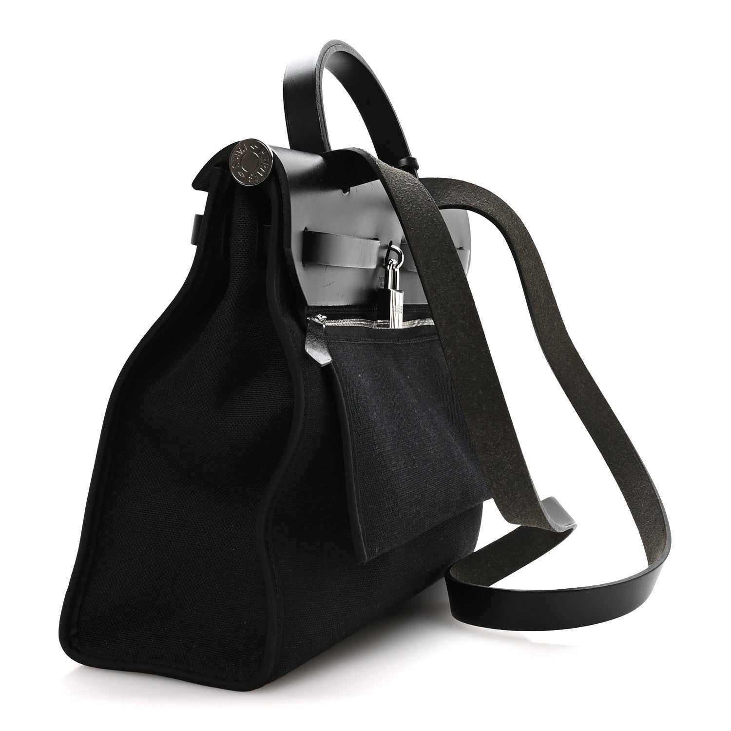 Hermes Military Toile Vache Hunter Herbag Zip PM 31 Black 4 of 11