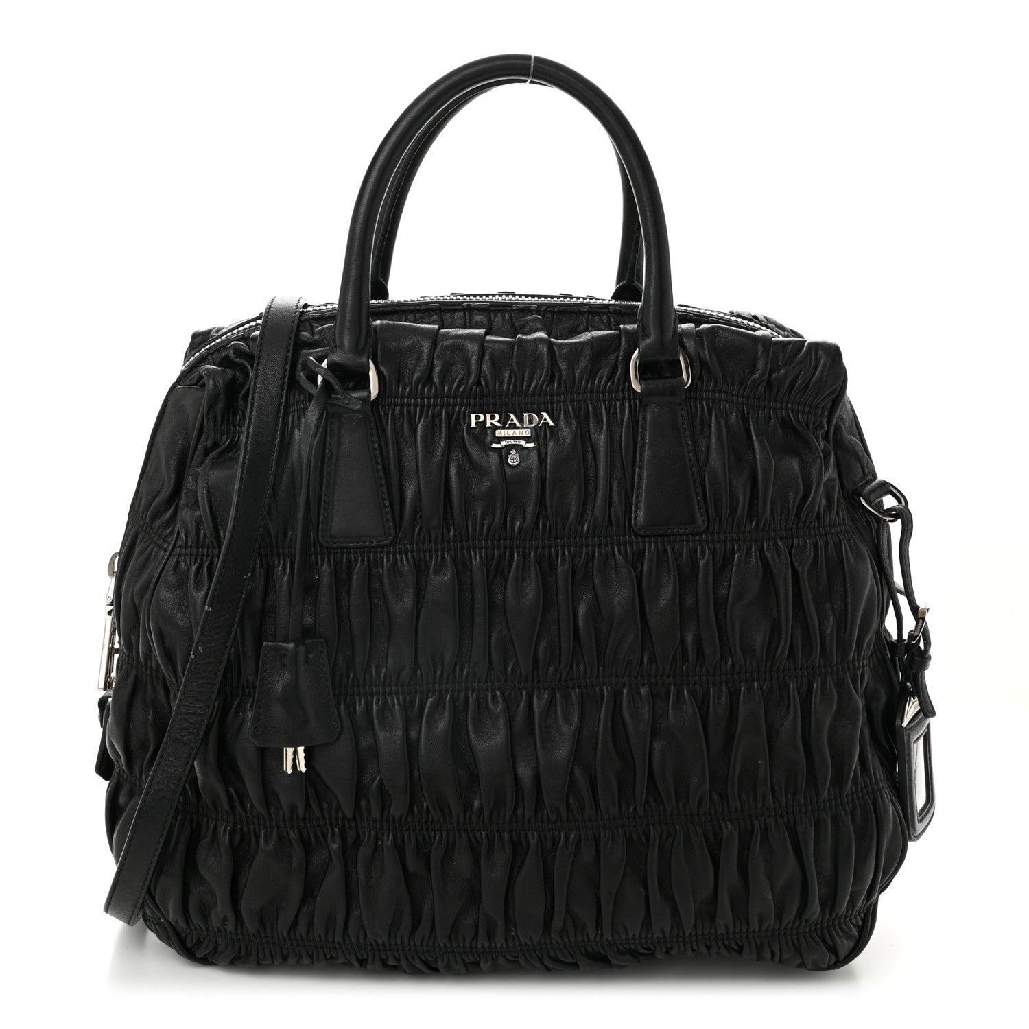 Prada Nappa Gaufre Double Zip Tote Black 1 of 13