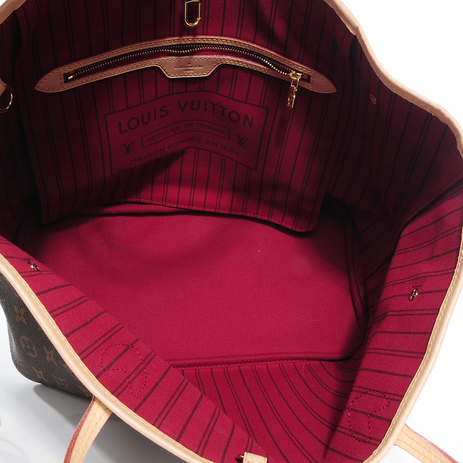 Louis Vuitton Monogram Neverfull MM Fuchsia 5 of 7