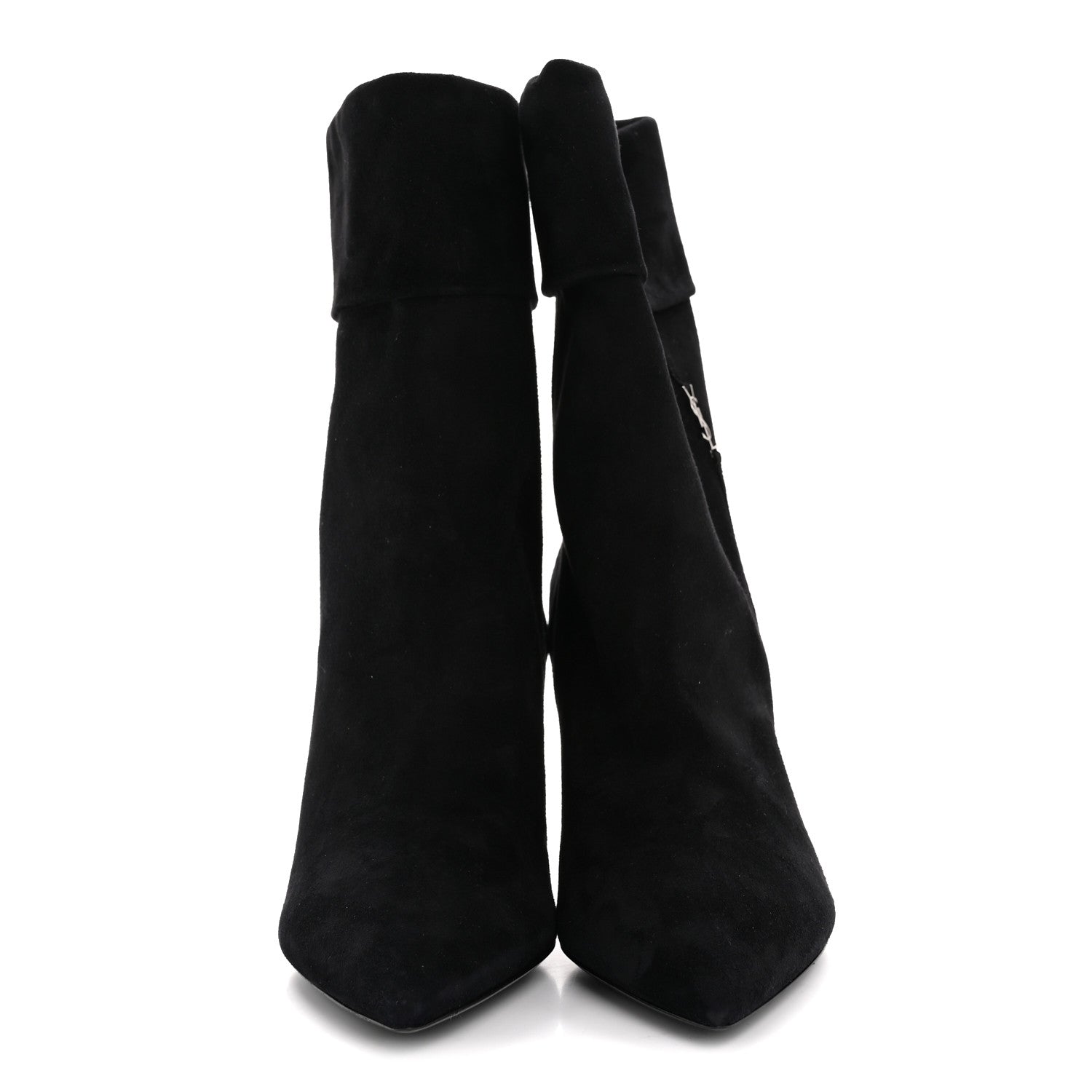 Saint Laurent Kid Scamosciato Niki 85 Wedge Booties 39.5 Black 3 of 10