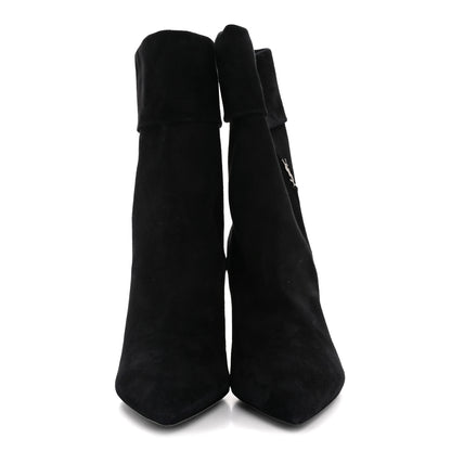 Saint Laurent Kid Scamosciato Niki 85 Wedge Booties 39.5 Black 3 of 10