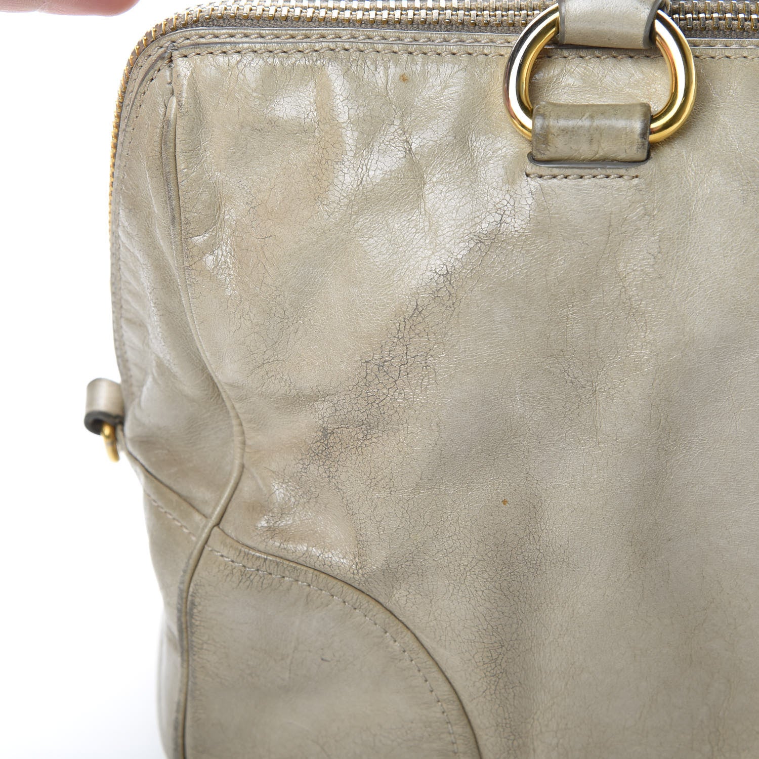 Prada Vitello Shine Shopping Satchel Cammeo 14 of 17