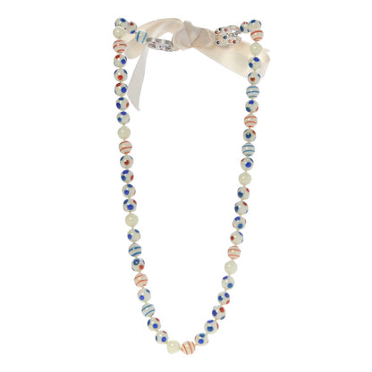 Chanel Painted Beaded CC Necklace White 3 of 7