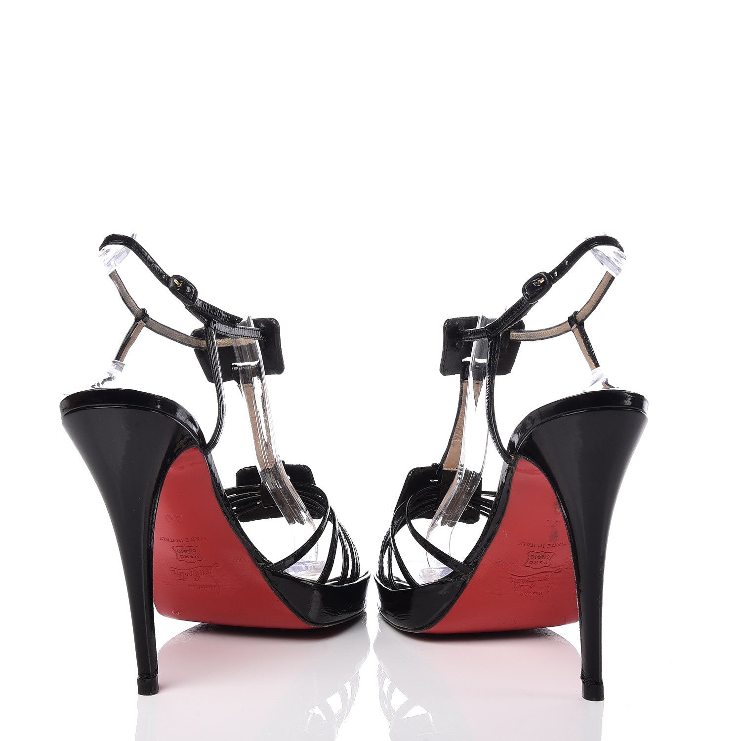 Christian Louboutin Patent Penelope Ankle Strap Sandal 40 Black 11 of 13