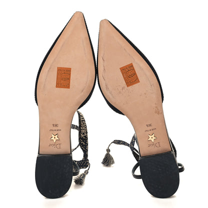 Christian Dior Technical Canvas Ribbon J'Adior Wrap Ballet Flats 38.5 Black 5 of 8