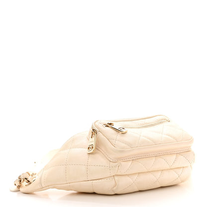 Chanel Calfskin Quilted All About Waist Belt Bag White 4 of 13