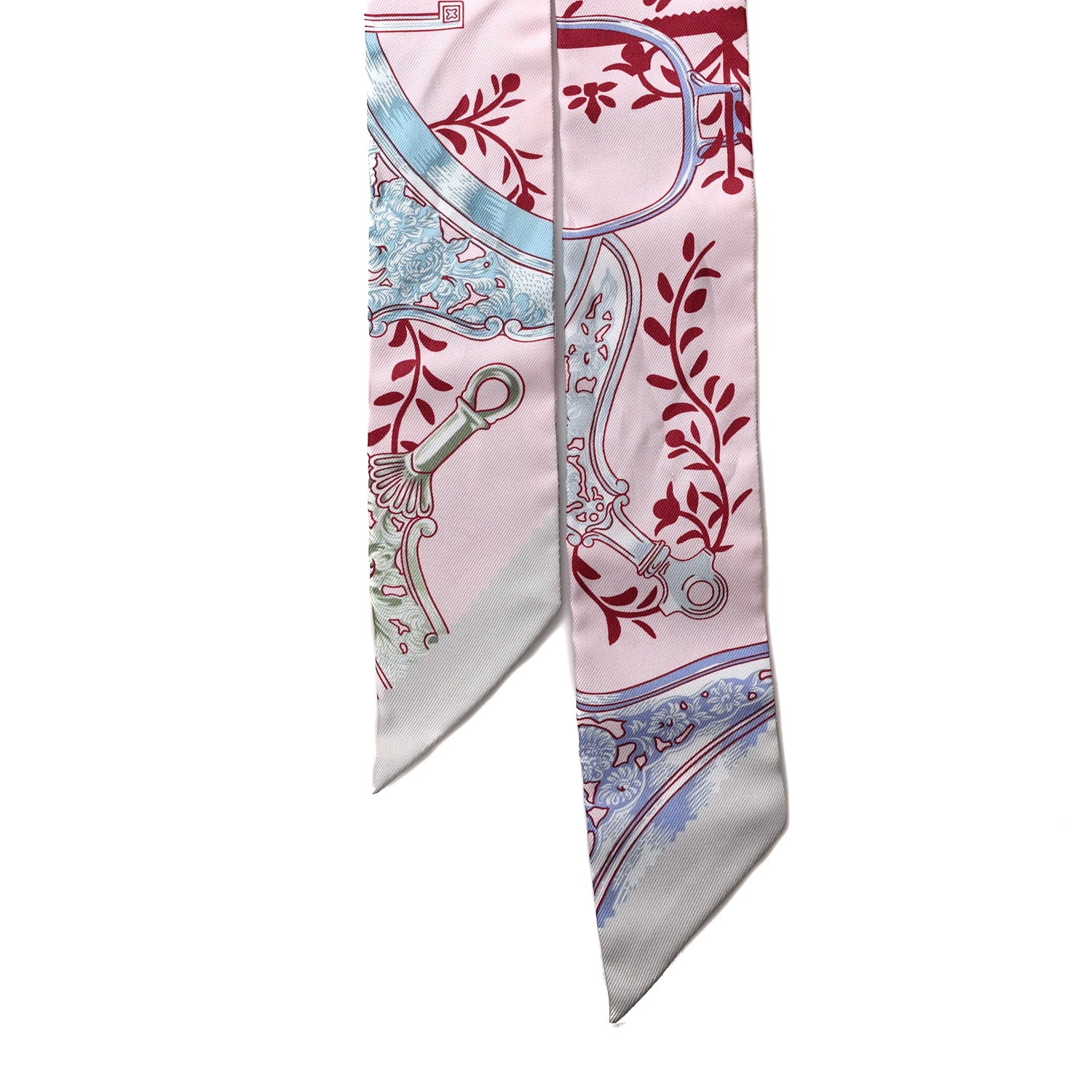 Hermes Silk Etriers Remix Twilly Rose Pale Bordeaux 2 of 3