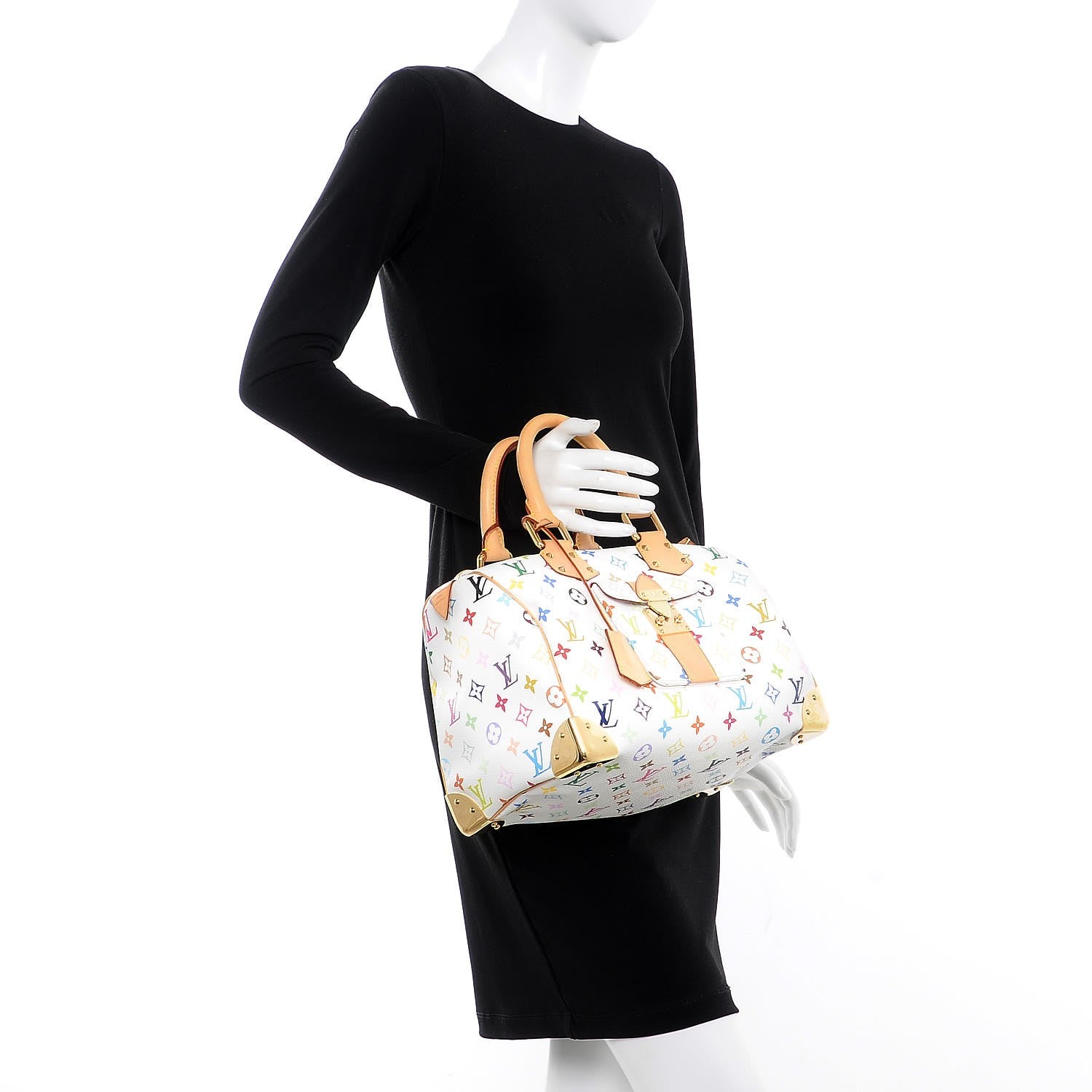 Louis Vuitton Monogram Multicolor Speedy 30 White 2 of 7