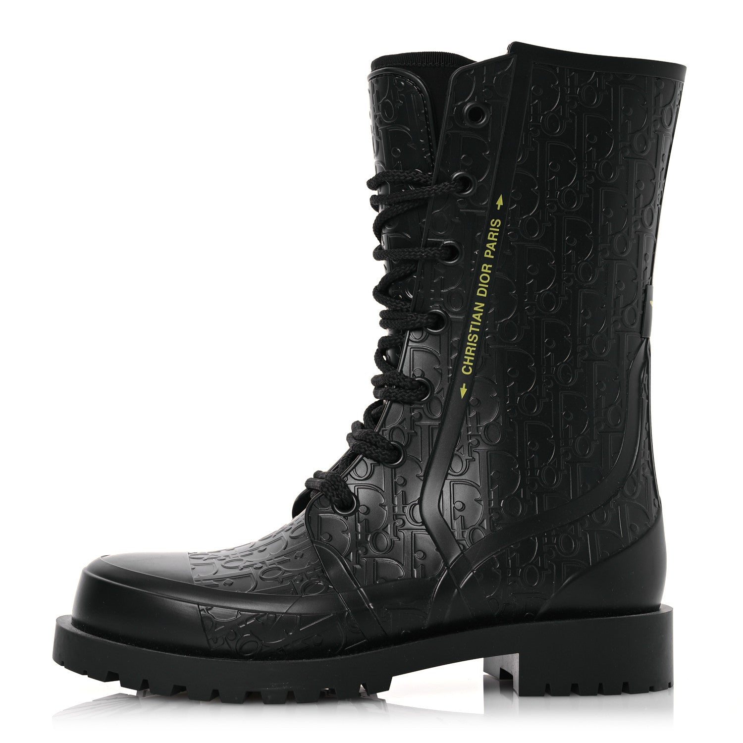 Christian Dior Oblique Rubber Diorcamp Boots 37 Black 1 of 9