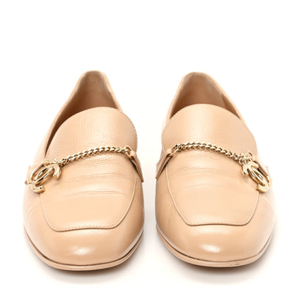 Chanel Crinkled Calfskin Chain CC Mocassin Loafers  39 Beige 3 of 9