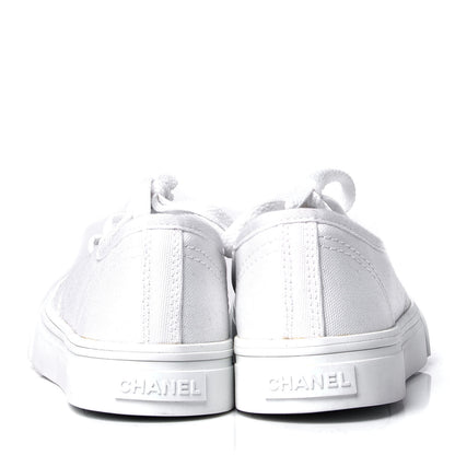 Chanel Mixed Fibers Low Top Sneakers 36.5 White 4 of 6